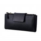 Genuine Leather Litchi Pattern Fashion Women Wallet Hasp And Double Zipper Famous Design Card Holder