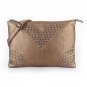 Luxurious Rose Gold 100% Genuine Leather Rivet Bag Letter V Handbag Cow Leather Bulk Clutch Women Sh