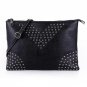 Luxurious Rose Gold 100% Genuine Leather Rivet Bag Letter V Handbag Cow Leather Bulk Clutch Women Sh