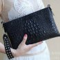 2017 Fashion Brand Leather Alligator Day Clutch Women Handbag Envelope Bag Wrist Ladies Evening Bag