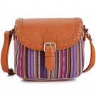 2017 Vintage Purple Stripe Boho Aztec Tribal Female Clutch Women Crossbody Bag Ladies Shoulder Bag w
