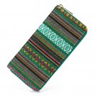 Sansarya 2017 Tribal Jacquard Woven Green Long Women Wallet Boho Ladies Card Holder Aztec Female Pur