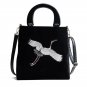 Suede Embroidery Suede Bag Wood Handle Bag Women Crossbody Bags Unique Personality Shoulder Velvet B