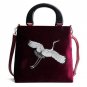 Suede Embroidery Suede Bag Wood Handle Bag Women Crossbody Bags Unique Personality Shoulder Velvet B