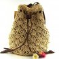 Vintage Boho Handmade Hollow Crochet Straw Weave Shoulder Bag Woven Women Lady Handbag Summer Beach