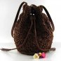Vintage Boho Handmade Hollow Crochet Straw Weave Shoulder Bag Woven Women Lady Handbag Summer Beach