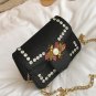 2017 Fall Fashion New Handbags Quality Velvet Women bag Rivets Diamond Chain Shoulder bag Elegant Re