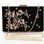 2016 New high quality ladies diamond flower shoulder bag velvet women clutch bag Corduroy small box