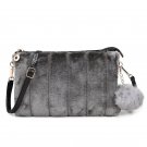 Female bag 2017 new Messenger bag Korean shoulder retro fur anti-rabbit fur bag autumn and winter ti