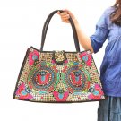 Vintage Embroidery Women Canvas Handbag Boho Mandala Floral Emebroidered Casual Totes Women\'s Trave