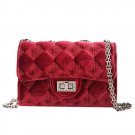 2017 Winter Fashion New Handbags high quality Velvet Women bag Elegant Lozenge Lock Chain Handbags S
