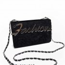 2017 NEW omen velvet Clutch Bags fashion Silver letters Shoulder bag Ladies chain Messenger bag Wome