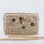 New Arrival 2017 Women Diamond flowers Evening Bag Vintage ladies Handbag Velvet chain Messenger Bag