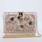 New Arrival 2017 Women Diamond flowers Evening Bag Vintage ladies Handbag Velvet chain Messenger Bag