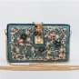 New Arrival 2017 Women Diamond flowers Evening Bag Vintage ladies Handbag Velvet chain Messenger Bag