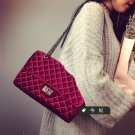 Winter fashion new handbags High quality velvet small square bag Large capacity Lingge leisure wild 
