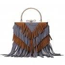 Fringe Tassel Bag Suede Ribbon Bohemian Hit Color PU Leather Bolsa Boho Handbag Hippie Gypsy Women S