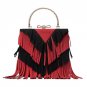 Fringe Tassel Bag Suede Ribbon Bohemian Hit Color PU Leather Bolsa Boho Handbag Hippie Gypsy Women S