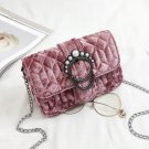 Retro Female bag Handbags 2017 fashion new velvet square bag High quality chain shoulder bag Belt bu