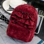2017 New Lolita Flouncing Lace Backpack Students Solid Velvet Backpack Book Bag School Bags ForTeena