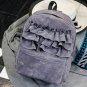 2017 New Lolita Flouncing Lace Backpack Students Solid Velvet Backpack Book Bag School Bags ForTeena