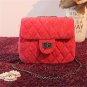 New Fashion Velvet fabric messenger chain bags,brand desinger rhombic bag women mini Tote Clutch bag