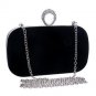 Finger Ring Evenign Bag Diamonds Purse Chain Shoulder Handbags Velvet Rhinestones Small Wedding Part