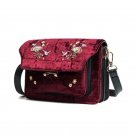 Classic lady embroidery bag floral pattern insect bag designer handbag quality high velvet bag rivet