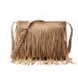 2015 explosion models fringed handbag casual leather shoulder bag women velvet woven straps fashion