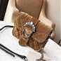 Womens Bag New Velvet Pearl Small Square Bag Winter Clutch Shoulder O Bag Estilo Europeu For Winter