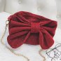 2017 New evening bags Sequins bow clutch handbags women velvet shoulder bag female chain crossbody b