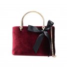 Vintage Ladies Velvet Bag Designer Handbag Quality High Chain Bow Tote bags for women 2017 sac a mai
