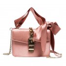 PU Leather Shoulder bag Metal Chain Lock Pochette Women bag 2017 Famous Designer Mochila Silk Stripe