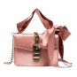 PU Leather Shoulder bag Metal Chain Lock Pochette Women bag 2017 Famous Designer Mochila Silk Stripe
