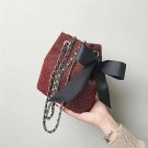 Fashion Handbag Women Velvet Bowknot Chain Crossbody Bag Bucket Bag Shoulder Bag bolsa feminina