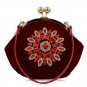 Red Luxury Brand Women Diamond Evening Bag Velvet Rhinestones Day Clutch for Wedding Bridal Party Wa