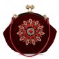 Red Luxury Brand Women Diamond Evening Bag Velvet Rhinestones Day Clutch for Wedding Bridal Party Wa