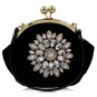 Red Luxury Brand Women Diamond Evening Bag Velvet Rhinestones Day Clutch for Wedding Bridal Party Wa