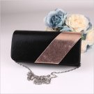 Golden Black Panelled Fashion Women\'s Evening Clutch Bag Velvet Lady\'s Party Phone Bag Wedding Han
