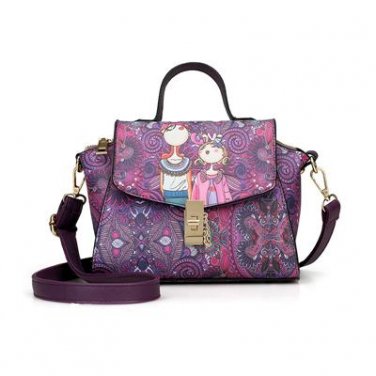Green Flower Printing PU Leather Women Handbags Fashion Women Bag Female Tote Women Messenger Bags F