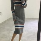 Gray Striped Women\'s Sweater Dress