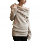 Fashion New Women Long Sweater Long Sleeve Hooded Coat Pullover Brown Shirt #LSW