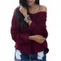 Fashion Pullovers Jumper For Women Autumn Loose Ladies Off Shoulder Long Sleeve Loose Knitted Sweate