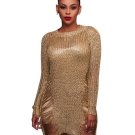 Long Sleeve Hollow Women\'s Sweater Dress