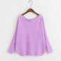 2017 Korean women\'s low collar Loose Batwing Sleeve Sweater solid size sweater pullover female Knit