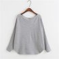 2017 Korean women\'s low collar Loose Batwing Sleeve Sweater solid size sweater pullover female Knit