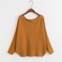 2017 Korean women\'s low collar Loose Batwing Sleeve Sweater solid size sweater pullover female Knit