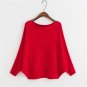 2017 Korean women\'s low collar Loose Batwing Sleeve Sweater solid size sweater pullover female Knit