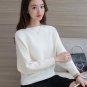 2017 Korean women\'s low collar Loose Batwing Sleeve Sweater solid size sweater pullover female Knit