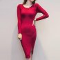 Autumn Winter Knit Party Dress Women Long Knee-Length Sweater Dresses vestidos Long Sleeve Sexy Skin